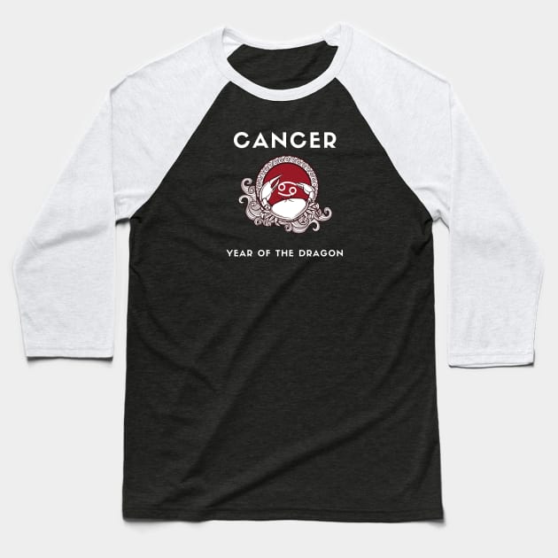 CANCER / Year of the DRAGON Baseball T-Shirt by KadyMageInk